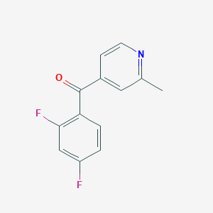 molecular formula C13H9F2NO B1421744 4-(2,4-Difluorobenzoyl)-2-methylpyridine CAS No. 1187169-51-2