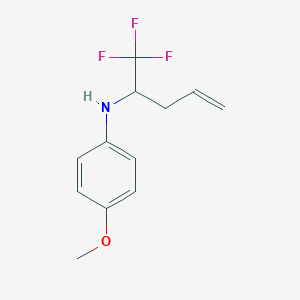 molecular formula C12H14F3NO B14217457 N-(4-Methoxyphenyl)-N-[1-(trifluoromethyl)-3-butenyl]amine CAS No. 592537-94-5