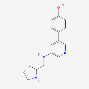molecular formula C16H19N3O B14217486 Phenol, 4-[5-[(2-pyrrolidinylmethyl)amino]-3-pyridinyl]- CAS No. 821784-80-9