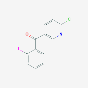 molecular formula C12H7ClINO B1421750 2-Chloro-5-(2-iodobenzoyl)pyridine CAS No. 1187165-85-0