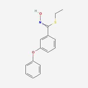 molecular formula C15H15NO2S B14217533 Ethyl N-hydroxy-3-phenoxybenzene-1-carboximidothioate CAS No. 568585-30-8