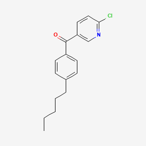 molecular formula C17H18ClNO B1421754 2-Chloro-5-(4-pentylbenzoyl)pyridine CAS No. 1187169-42-1
