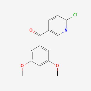molecular formula C14H12ClNO3 B1421758 2-Chloro-5-(3,5-dimethoxybenzoyl)pyridine CAS No. 1187169-82-9