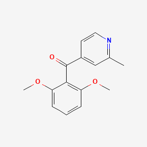 molecular formula C15H15NO3 B1421760 4-(2,6-Dimethoxybenzoyl)-2-methylpyridine CAS No. 1187167-56-1