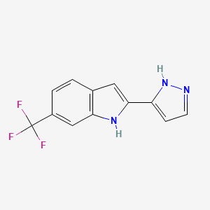 molecular formula C12H8F3N3 B14217618 2-(1,2-Dihydro-3H-pyrazol-3-ylidene)-6-(trifluoromethyl)-2H-indole CAS No. 827317-42-0