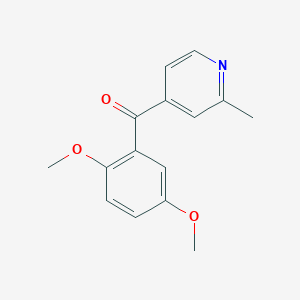 molecular formula C15H15NO3 B1421767 4-(2,5-Dimethoxybenzoyl)-2-methylpyridine CAS No. 1187169-19-2