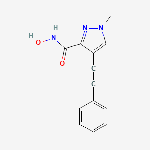 molecular formula C13H11N3O2 B14217696 N-Hydroxy-1-methyl-4-(phenylethynyl)-1H-pyrazole-3-carboxamide CAS No. 823220-98-0