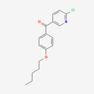 molecular formula C17H18ClNO2 B1421770 2-Chloro-5-(4-pentyloxybenzoyl)pyridine CAS No. 1187170-34-8