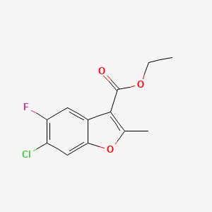 molecular formula C12H10ClFO3 B14217700 Ethyl 6-chloro-5-fluoro-2-methyl-1-benzofuran-3-carboxylate CAS No. 826990-67-4