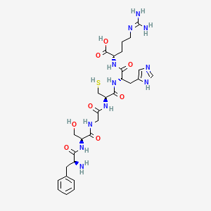 molecular formula C29H43N11O8S B14217723 L-Phenylalanyl-L-serylglycyl-L-cysteinyl-L-histidyl-N~5~-(diaminomethylidene)-L-ornithine CAS No. 817627-95-5