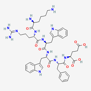 molecular formula C48H62N12O9 B14217785 L-Lysyl-N~5~-(diaminomethylidene)-L-ornithyl-L-tryptophyl-L-tryptophyl-L-phenylalanyl-L-glutamic acid CAS No. 824959-18-4
