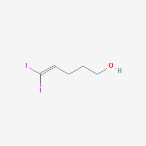 molecular formula C5H8I2O B14217804 4-Penten-1-ol, 5,5-diiodo- CAS No. 823180-06-9
