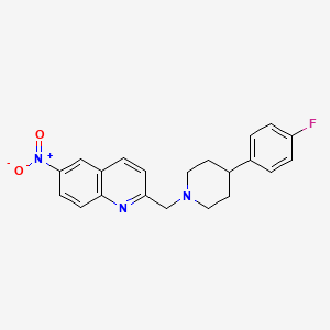 molecular formula C21H20FN3O2 B14217861 Quinoline, 2-[[4-(4-fluorophenyl)-1-piperidinyl]methyl]-6-nitro- CAS No. 832102-89-3