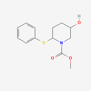 molecular formula C13H17NO3S B14217866 Methyl 5-hydroxy-2-(phenylsulfanyl)piperidine-1-carboxylate CAS No. 828699-67-8
