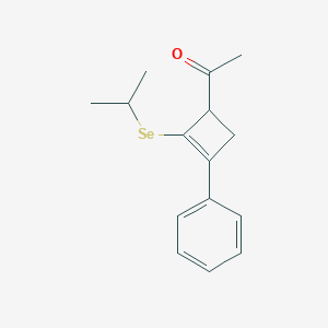 molecular formula C15H18OSe B14217870 Ethanone, 1-[2-[(1-methylethyl)seleno]-3-phenyl-2-cyclobuten-1-yl]- CAS No. 820963-09-5