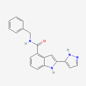 molecular formula C19H16N4O B14217908 N-Benzyl-2-(1,2-dihydro-3H-pyrazol-3-ylidene)-2H-indole-4-carboxamide CAS No. 827317-01-1