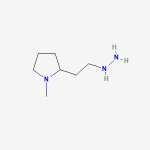 molecular formula C7H17N3 B1421793 2-(2-Hydrazinylethyl)-1-Methylpyrrolidine CAS No. 53242-81-2