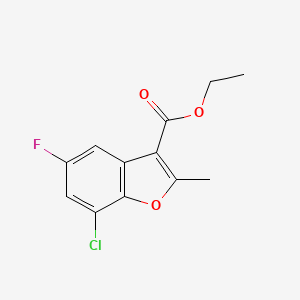 molecular formula C12H10ClFO3 B14217945 Ethyl 7-chloro-5-fluoro-2-methyl-1-benzofuran-3-carboxylate CAS No. 826990-65-2