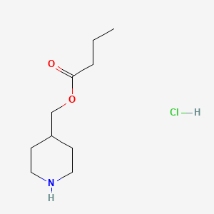 molecular formula C10H20ClNO2 B14217991 Piperidin-4-ylmethyl butanoate;hydrochloride CAS No. 831169-57-4