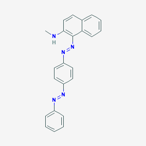 molecular formula C23H19N5 B142180 1-(4-[Phenylazo]phenylazo)-2-methylaminonaphthalene CAS No. 125455-63-2
