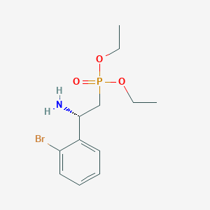 molecular formula C12H19BrNO3P B14218124 Phosphonic acid, [(2S)-2-amino-2-(2-bromophenyl)ethyl]-, diethyl ester CAS No. 827321-00-6