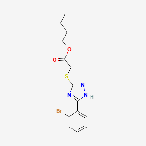 molecular formula C14H16BrN3O2S B14218172 Acetic acid, [[5-(2-bromophenyl)-1H-1,2,4-triazol-3-yl]thio]-, butyl ester CAS No. 832150-89-7
