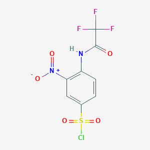 molecular formula C8H4ClF3N2O5S B1421825 3-硝基-4-(三氟乙酰胺基)苯-1-磺酰氯 CAS No. 1178647-96-5