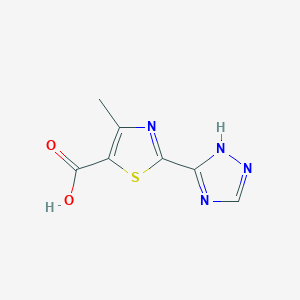 molecular formula C7H6N4O2S B1421827 4-甲基-2-(4H-1,2,4-三唑-3-基)-1,3-噻唑-5-羧酸 CAS No. 1258651-75-0