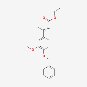 molecular formula C20H22O4 B14218272 Ethyl 3-[4-(benzyloxy)-3-methoxyphenyl]but-2-enoate CAS No. 721968-50-9