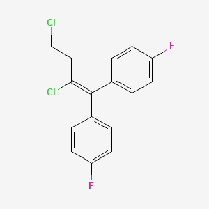molecular formula C16H12Cl2F2 B14218283 Benzene, 1,1'-(2,4-dichloro-1-butenylidene)bis[4-fluoro- CAS No. 832732-40-8