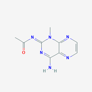 molecular formula C9H10N6O B14218340 N-(4-amino-1-methylpteridin-2-ylidene)acetamide 