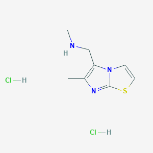 molecular formula C8H13Cl2N3S B1421843 Methyl({6-methylimidazo[2,1-b][1,3]thiazol-5-yl}methyl)amine dihydrochloride CAS No. 1258650-30-4