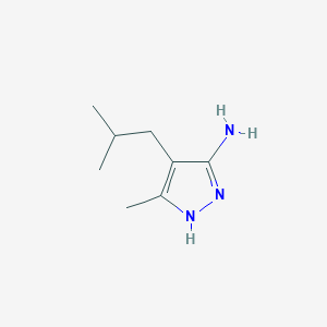 molecular formula C8H15N3 B1421845 3-methyl-4-(2-methylpropyl)-1H-pyrazol-5-amine CAS No. 1311416-79-1