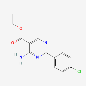 molecular formula C13H12ClN3O2 B14218492 Ethyl 4-amino-2-(4-chlorophenyl)pyrimidine-5-carboxylate CAS No. 823794-81-6