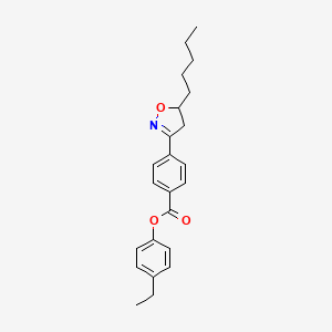 molecular formula C23H27NO3 B14218500 Benzoic acid, 4-(4,5-dihydro-5-pentyl-3-isoxazolyl)-, 4-ethylphenyl ester CAS No. 568588-39-6