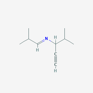 molecular formula C10H17N B14218530 1-Pentyn-3-amine, 4-methyl-N-(2-methylpropylidene)- CAS No. 545377-74-0