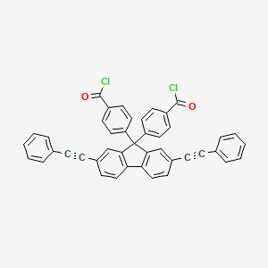 molecular formula C43H24Cl2O2 B14218554 4,4'-[2,7-Bis(phenylethynyl)-9H-fluorene-9,9-diyl]dibenzoyl chloride CAS No. 823808-76-0