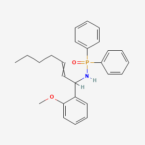molecular formula C26H30NO2P B14218556 N-[1-(2-Methoxyphenyl)hept-2-en-1-yl]-P,P-diphenylphosphinic amide CAS No. 828942-77-4