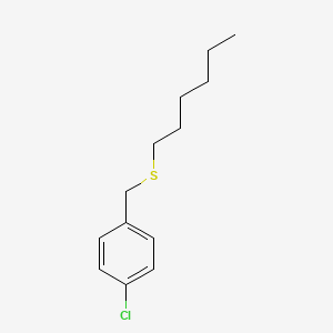 molecular formula C13H19ClS B14218577 Benzene, 1-chloro-4-[(hexylthio)methyl]- CAS No. 821781-70-8