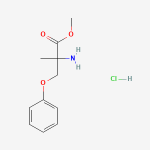 molecular formula C11H16ClNO3 B1421861 Methyl 2-amino-2-methyl-3-phenoxypropanoate hydrochloride CAS No. 1258639-58-5
