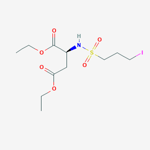 molecular formula C11H20INO6S B14218610 Diethyl N-(3-iodopropane-1-sulfonyl)-L-aspartate CAS No. 824429-42-7