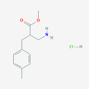 molecular formula C12H18ClNO2 B1421862 Methyl 3-amino-2-[(4-methylphenyl)methyl]propanoate hydrochloride CAS No. 1258651-97-6