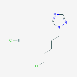 molecular formula C7H13Cl2N3 B1421869 1-(5-chloropentyl)-1H-1,2,4-triazole hydrochloride CAS No. 1258650-18-8