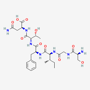 molecular formula C28H43N7O10 B14218704 L-Asparagine, L-serylglycyl-L-isoleucyl-L-phenylalanyl-L-threonyl- CAS No. 574750-04-2