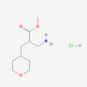 molecular formula C10H20ClNO3 B1421879 Methyl 3-amino-2-(oxan-4-ylmethyl)propanoate hydrochloride CAS No. 1308650-34-1