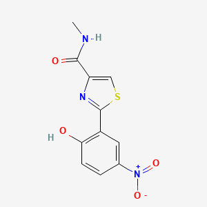 molecular formula C11H9N3O4S B14218879 N-Methyl-2-(3-nitro-6-oxocyclohexa-2,4-dien-1-ylidene)-2,3-dihydro-1,3-thiazole-4-carboxamide CAS No. 828936-86-3
