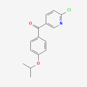 molecular formula C15H14ClNO2 B1421889 2-Chloro-5-(4-isopropoxybenzoyl)pyridine CAS No. 1187169-59-0