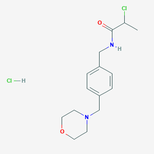 2-chloro-N-{[4-(morpholin-4-ylmethyl)phenyl]methyl}propanamide hydrochloride