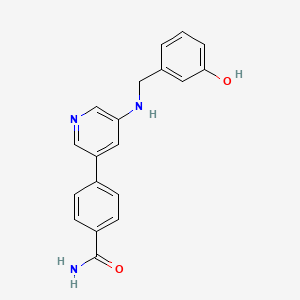 molecular formula C19H17N3O2 B14218935 Benzamide, 4-[5-[[(3-hydroxyphenyl)methyl]amino]-3-pyridinyl]- CAS No. 821784-49-0