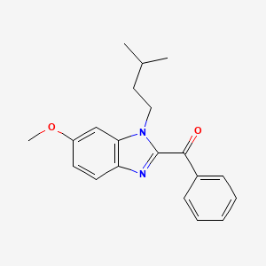 molecular formula C20H22N2O2 B14218938 Methanone, [6-methoxy-1-(3-methylbutyl)-1H-benzimidazol-2-yl]phenyl- CAS No. 824428-64-0